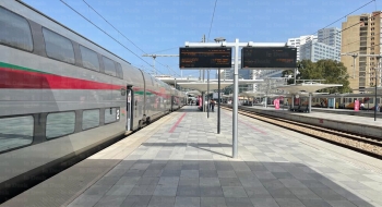 Le train grande vitesse Al Boraq à la station de Tanger Ville. Crédit : Le Desk