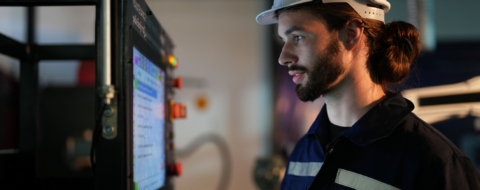Un technicien d'OCP Maintenance Solutions sur un site du Groupe OCP.