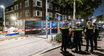 La scène de crime de la fusillade survenue à Rotterdam.