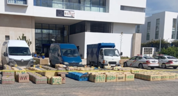La cargaison de résine de cannabis saisie par la Sûreté nationale à Essaouira, le 24 mars 2026.