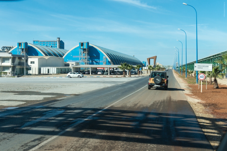 Une usine intégrée de production d’engrais du groupe OCP à Jorf Lasfar.