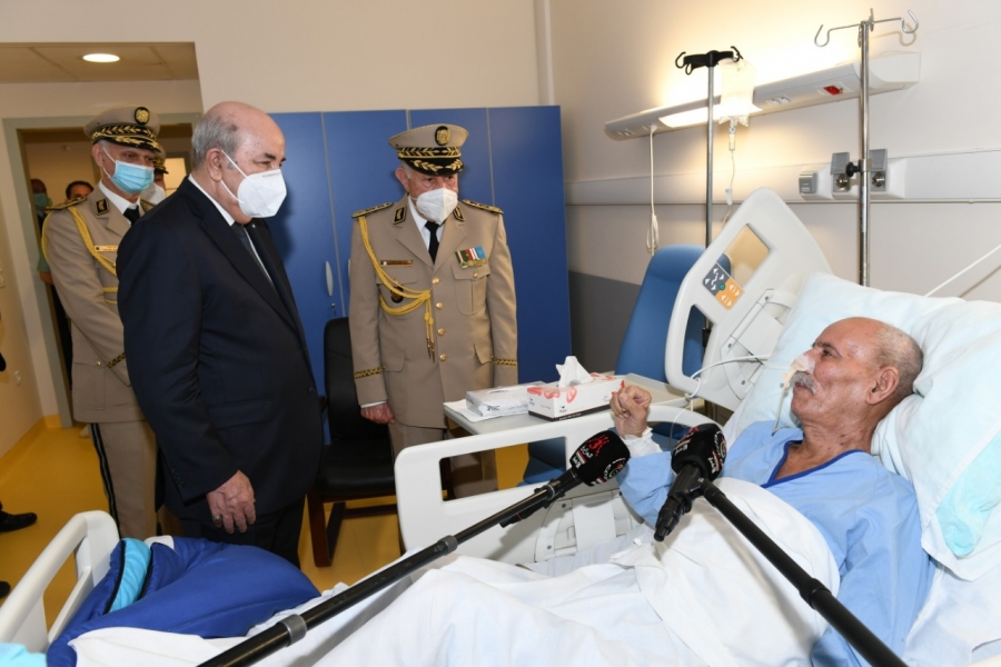 Brahim Ghali, chef du Polisario et Abdelmadjid Tebboune à l'hôpital de la Rioja.