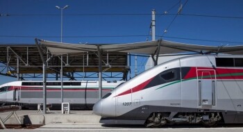 Le train grande vitesse Al Boraq à la station de Tanger Ville. Crédit : DR
