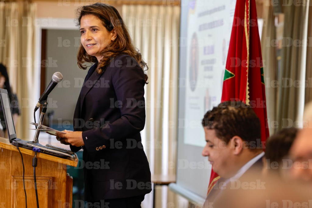 Leila Benali, ministre de la Transition énergétique et du Développement durable, lors d'une conférence le 17 juin 2022 à Casablanca.