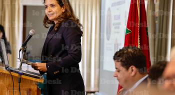 Leila Benali, ministre de la Transition énergétique et du Développement durable, lors d'une conférence le 17 juin 2022 à Casablanca.