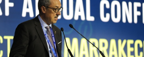 Anouar Benazzouz, DG d'Autoroutes du Maroc lors de la la clôture de la 4è Conférence Internationale sur la mobilité durable à Marrakech. Crédit: MAP