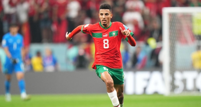 Le milieu de terrain marocain Azzedine Ounahi. Crédit : Icon Sport