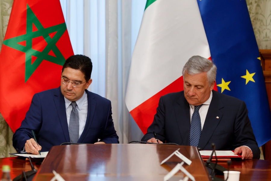 Le ministre des Affaires étrangères, Nasser Bourita et son homologue italien, Antonio Tajani