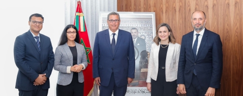 Le Chef du gouvernement, Aziz Akhannouch en compagnie de Roshni Nadar, présidente de HCL Tech