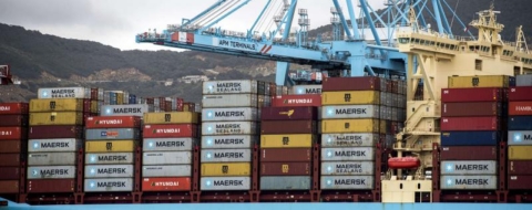 Un cargo à Tanger Med.