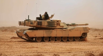 Un char Abrams engagé dans des exercices militaires African Lion 2024. Crédit : Le Desk