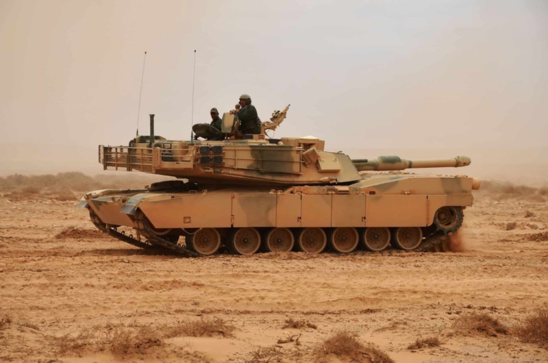Un char Abrams engagé dans des exercices militaires African Lion 2024. Crédit : Le Desk