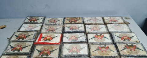 Des sachets de cocaïne saisis à Tanger Med. Crédit : DGSN
