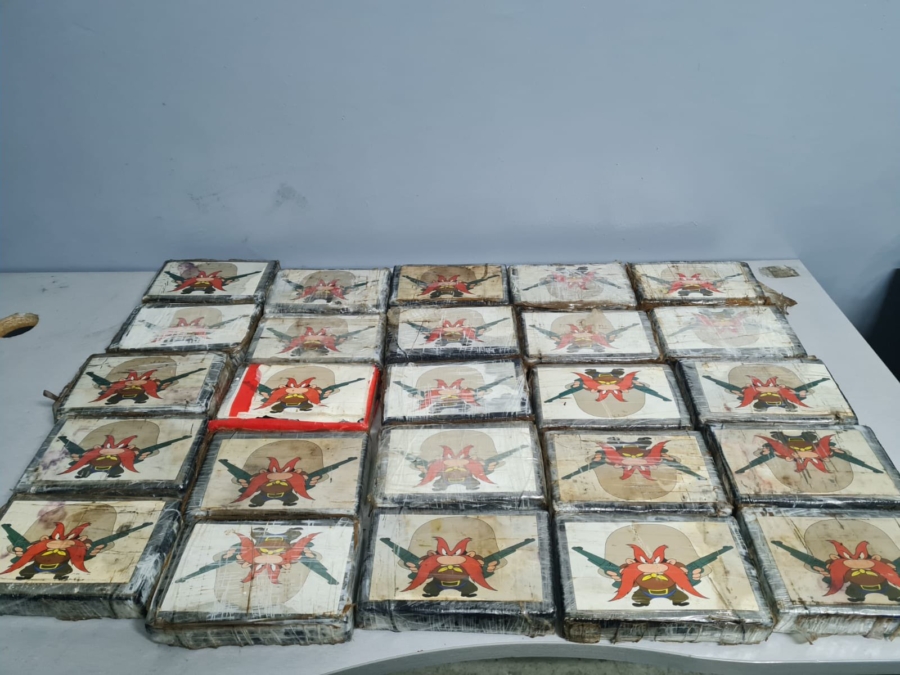 Des sachets de cocaïne saisis à Tanger Med. Crédit : DGSN