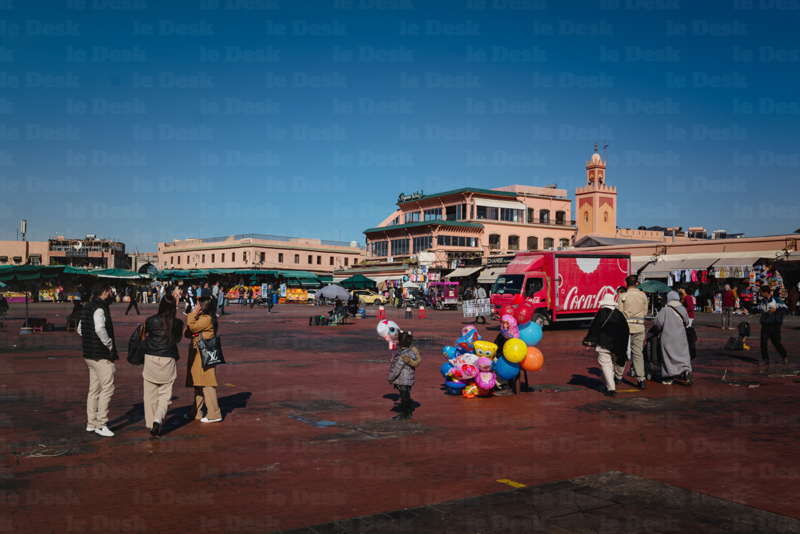 Place Jamaa El Fna à Marrakech. Crédit : Le Desk