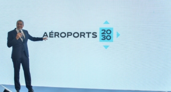 Adel El Fakir, directeur général d'ONDA, lors de la présentation de la stratégie Aéroports 2030. Crédit : ONDA
