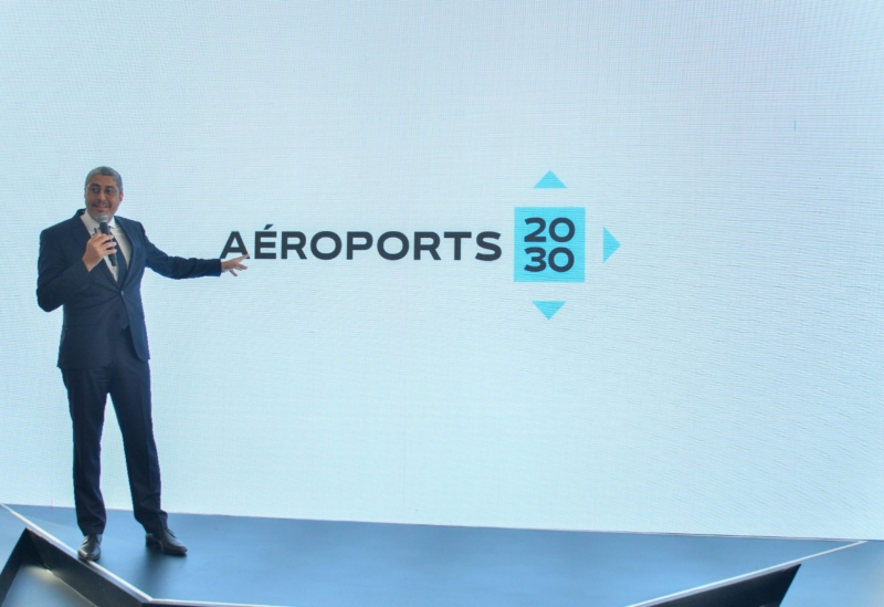 Adel El Fakir, directeur général d'ONDA, lors de la présentation de la stratégie Aéroports 2030. Crédit : ONDA