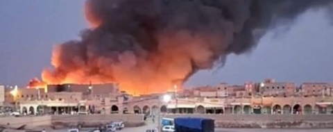 Incendie dans un souk à Rissani. Crédit : DR