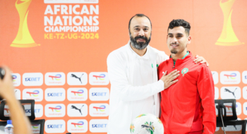 CHAN 2024 : Conférence de presse du sélectionneur national des joueurs locaux, Tarik Sektioui à la veille de la finale Maroc–Madagascar. Crédit : MAP
