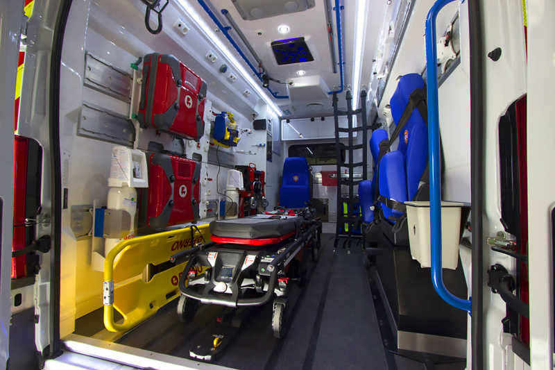 L'intérieur d'une ambulance (Photo d'illustration). Crédit : DR