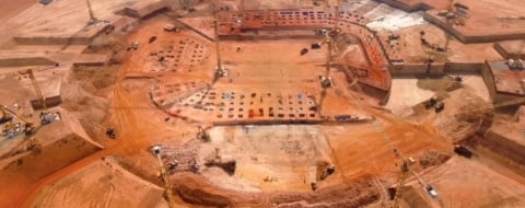 Chantier du Grand Stade Hassan II. Crédit : DR