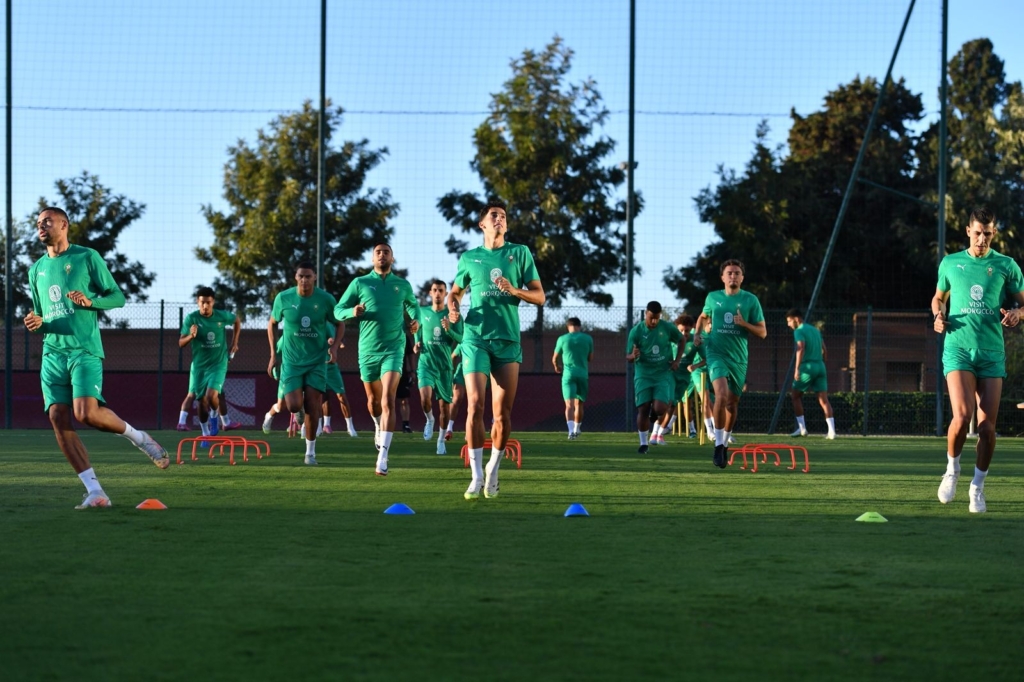 Les lions de l'Atlas à l'entrainement avant le match contre le Niger. Crédit : DR