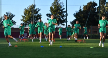 Les lions de l'Atlas à l'entrainement avant le match contre le Niger. Crédit : DR