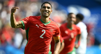 Achraf Hakimi, capitaine des Lions de l'Atlas.