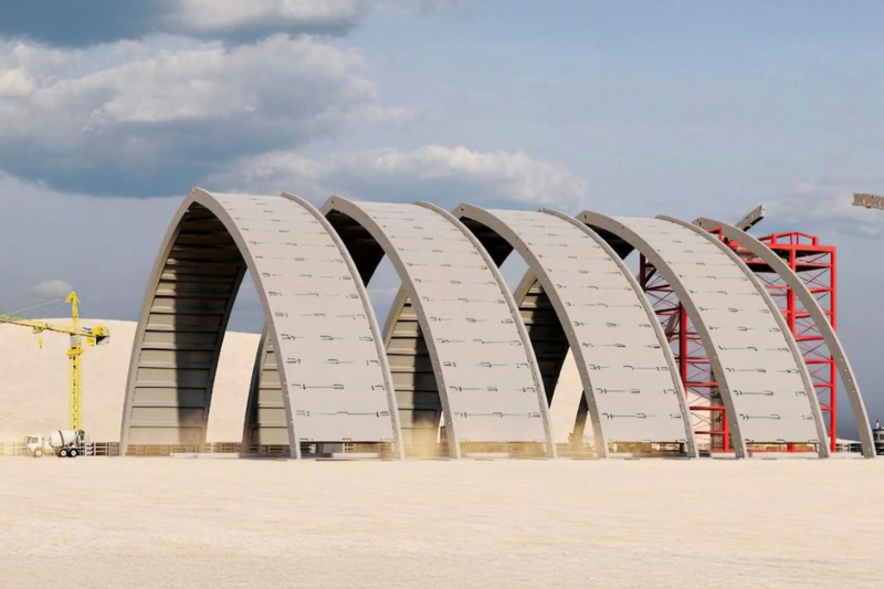 Un hall de stockage conçu par TGCC pour le compte d'OCP à Safi.