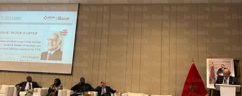 Peter Harper, oncologue médical principal au Guy’s Hospital affilié au King’s College London, lors de son intervention au Global Health Diplomacy Symposium. Crédit : Le Desk