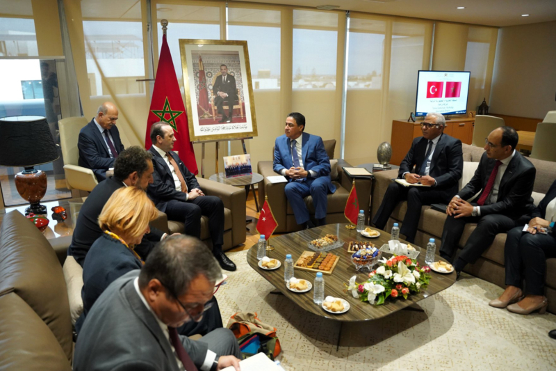 Lors de la rencontre entre Omar Hejira, secrétaire d'État chargé du Commerce extérieur, et Mustafa Tuzcu, vice-ministre turc du Commerce, le 4 septembre 2025 à Rabat.