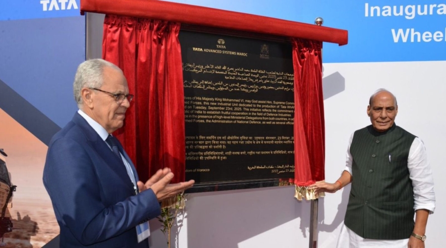 Inauguration de l'usine de l'Indien Tata Advanced Systems à Berrechid le 23 septembre 2025. Crédit : MAP