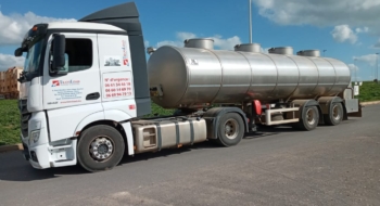 Une citerne de lait du transporteur Transload. Crédit : Transload