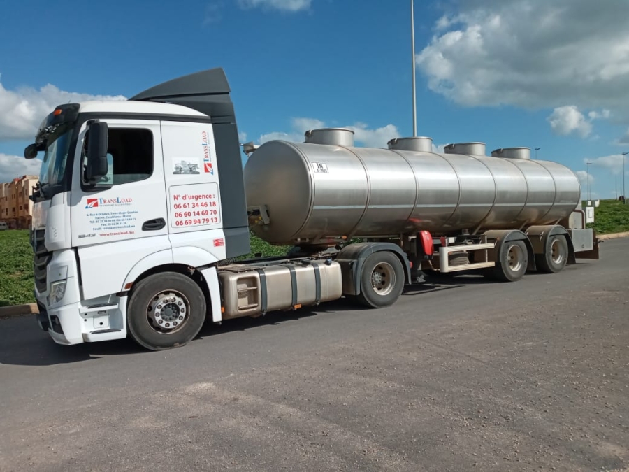 Une citerne de lait du transporteur Transload. Crédit : Transload