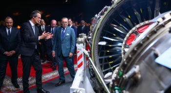 Le roi Mohammed VI au lancement des travaux du complexe industriel de Safran à Nouaceur.