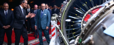 Le roi Mohammed VI au lancement des travaux du complexe industriel de Safran à Nouaceur.
