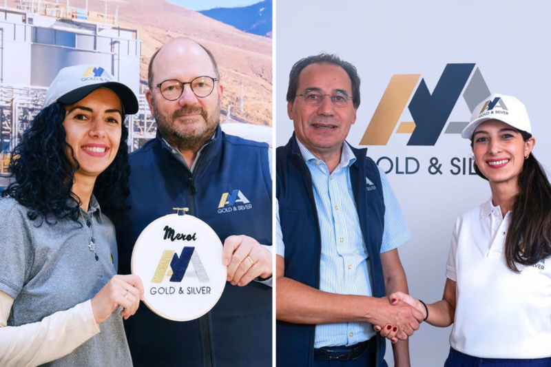 Asmaa Hammoudi et Benoit La Salle, president & CEO d’Aya Gold & Silver. Photo 2 : Mustapha El Ouafi, PDG d’Aya Gold & Silver Maroc, et Zineb Hammoudi.