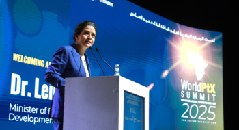 Leila Benali à la 5e édition du World Power-to-X Summit. Crédit: MAP