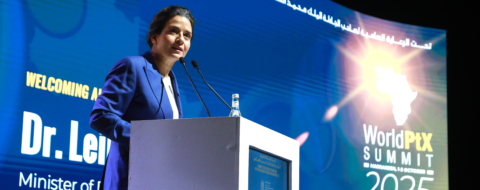 Leila Benali à la 5e édition du World Power-to-X Summit. Crédit: MAP