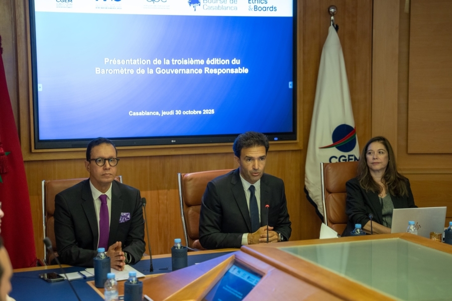 Présentation des résultats de la troisième édition du Baromètre de la Gouvernance Responsable par la CGEM, le 30 octobre.