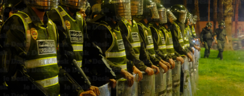 Forces de l'ordre lors des manifestations du mouvement GenZ212. Crédit : Le Desk
