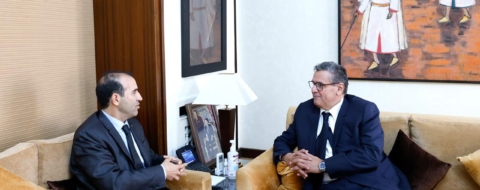 Le patron de l'INPPLC reçu par Aziz Akhannouch ce 21 octobre. Crédit : Chefferie du gouvernement