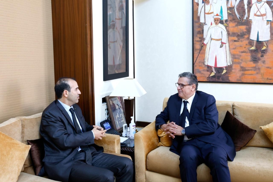 Le patron de l'INPPLC reçu par Aziz Akhannouch ce 21 octobre. Crédit : Chefferie du gouvernement