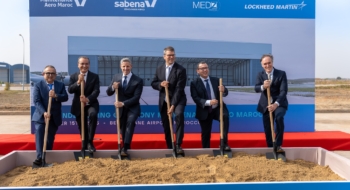 Pose de la première pierre du nouveau hangar de Maintenance Aéro Maroc (MAM) à Benslimane. Crédit : Lockheed Martin