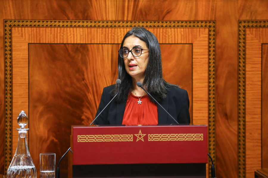 Nadia Fettah, ministre de l'Économie et des Fiances, lors de la présentation du PLF 2026 au Parlement, le 20 octobre 2025.
