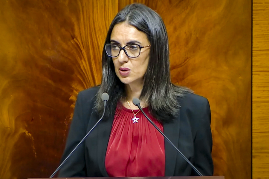 Nadia Fettah, ministre de l'Économie et des Fiances, lors de la présentation du PLF 2026 au Parlement, le 20 octobre 2025.