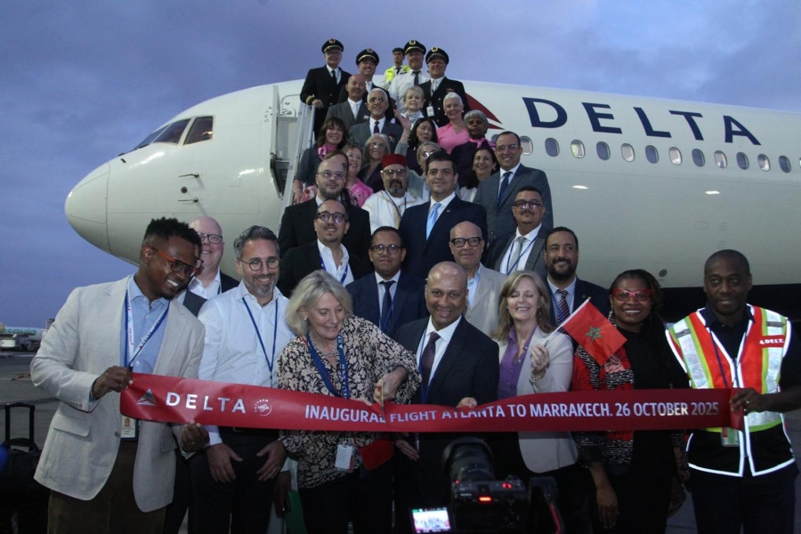 Inaugration de la première liaison directe aérienne entre Atlanta et Marrakech par Delta Air Lines. Crédit : ONMT.