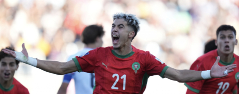 Yassir Zabiri, artisan de la victoire marocaine en quarts de finale. Crédit : E. Felix / AP