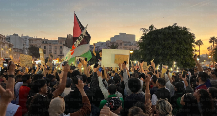 Manifestion de la GenZ212 à Casablanca, le 18 octobre. Crédit : Sami Lakmahri/LeDesk.
