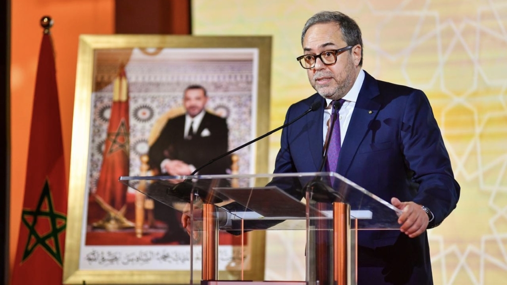 Abdelhamid Addou, lors de la 58e Assemblée générale de l’Organisation des transporteurs aériens arabes, mardi 4 novembre à Rabat. Crédit : RAM